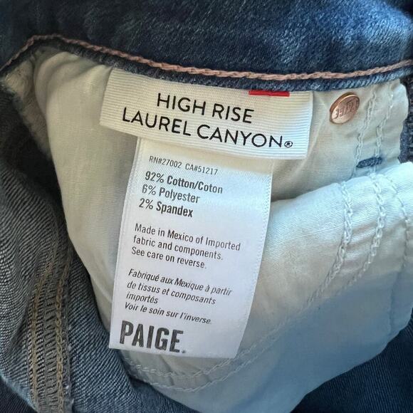 PAIGE High Rise Laurel Canyon Flare Jeans in Empire Size 25 - Picture 5 of 6